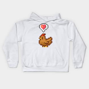 Stardew Valley Happy Brown Chicken Kids Hoodie